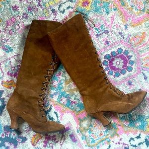 🦋Vintage Victorian Style Lace Up Granny Leather Boots